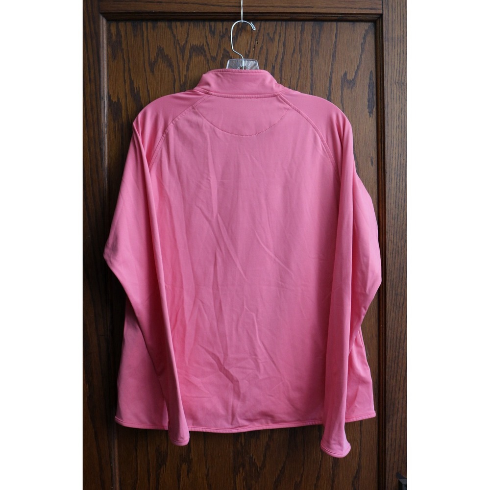 SPORTTEK Quarter Zip Pullover Jacket Women Large Pink Thumb Hole Activewear Top - Picture 2 of 13